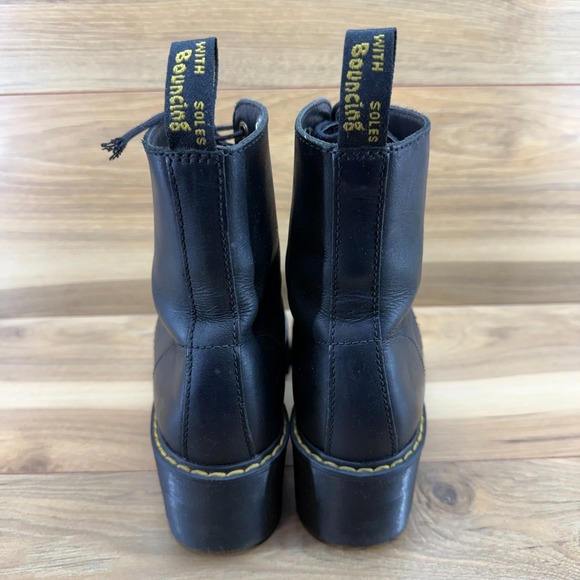 Dr Martens Shriver Hi Boots Womens 8 Black Leather Chunky Combat Heel - Picture 8 of 11